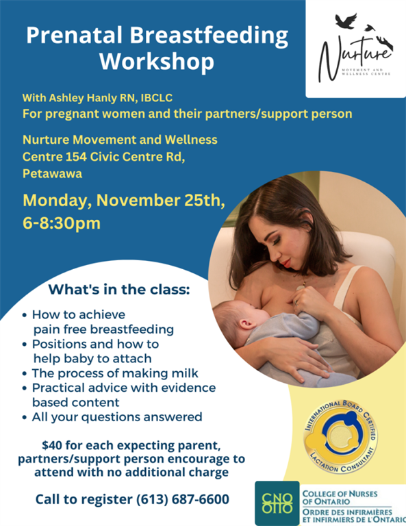 poster advertising a breastfeeding information session 